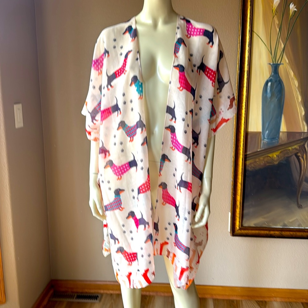 Dachshund Kimono Cover-up OS Fits 2-22 NEW Doxy